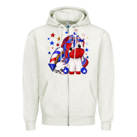 Oatmeal Heather 4th of july american unicorn Zipper Hoodie - texasbilliewilder