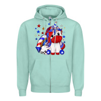 Seafoam 4th of july american unicorn Zipper Hoodie - texasbilliewilder