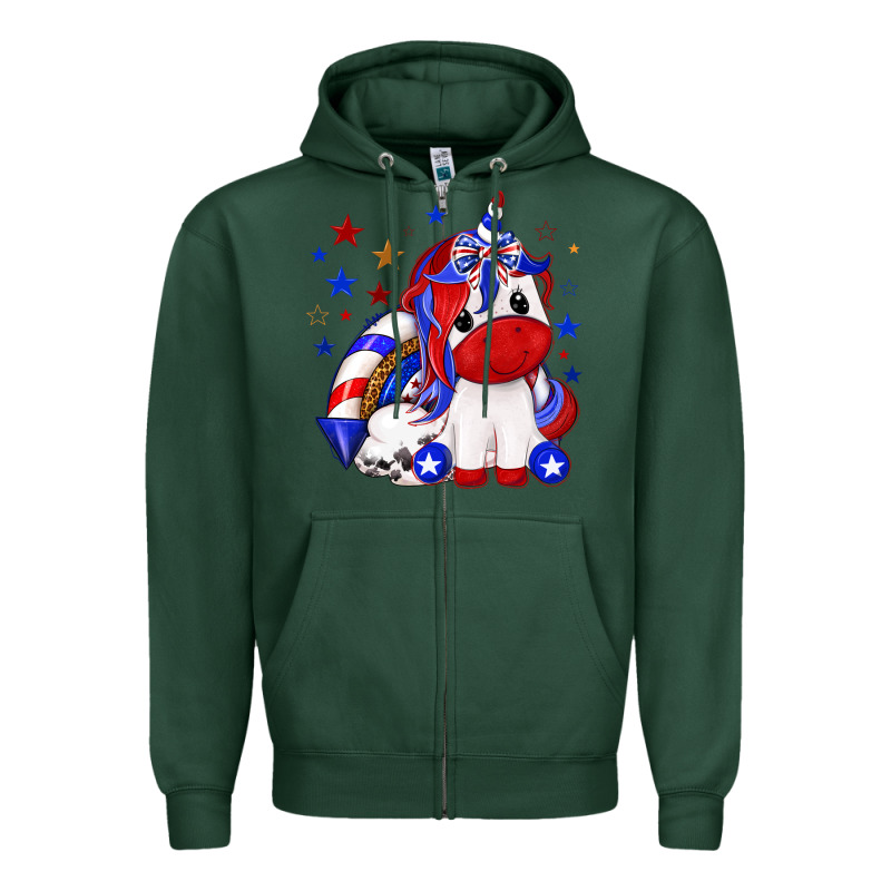 4th Of July American Unicorn Zipper Hoodie by texasbilliewilder | Teevron