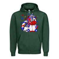 Sports Green 4th of july american unicorn Zipper Hoodie - texasbilliewilder