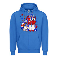 True Royal 4th of july american unicorn Zipper Hoodie - texasbilliewilder