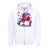 White 4th of july american unicorn Zipper Hoodie - texasbilliewilder