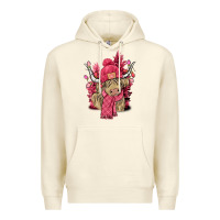 Sandshell Pink winter long haired Cow Premium Hoodie - NancyCooperArtShop