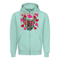 Seafoam valentine's day french bulldog puppy Zipper Hoodie - RanaPortraitStore