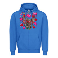 True Royal valentine's day french bulldog puppy Zipper Hoodie - RanaPortraitStore
