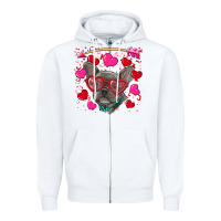White valentine's day french bulldog puppy Zipper Hoodie - RanaPortraitStore