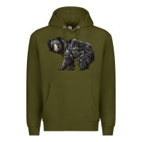 Army Green Sloth Bear Premium Hoodie - LillyAllenDesigns