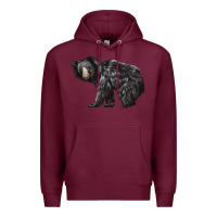 Burgundy Sloth Bear Premium Hoodie - LillyAllenDesigns