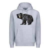 Heather Grey Sloth Bear Premium Hoodie - LillyAllenDesigns