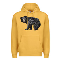 Mustard Sloth Bear Premium Hoodie - LillyAllenDesigns