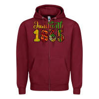 Burgundy juneteenth 1865 Zipper Hoodie - Zillion Design Studio