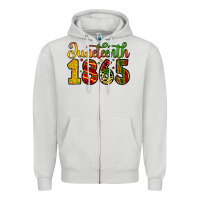 Dove Grey juneteenth 1865 Zipper Hoodie - Zillion Design Studio