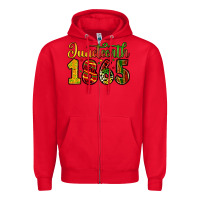 Red juneteenth 1865 Zipper Hoodie - Zillion Design Studio