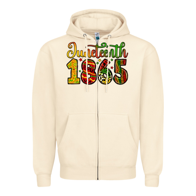 Juneteenth 1865 Zipper Hoodie by Zillion Design Studio | Teevron