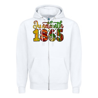 White juneteenth 1865 Zipper Hoodie - Zillion Design Studio