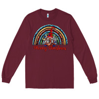 Burgundy merry christmas gnomes   rainbow Long Sleeve Tee - BarkalooDesign