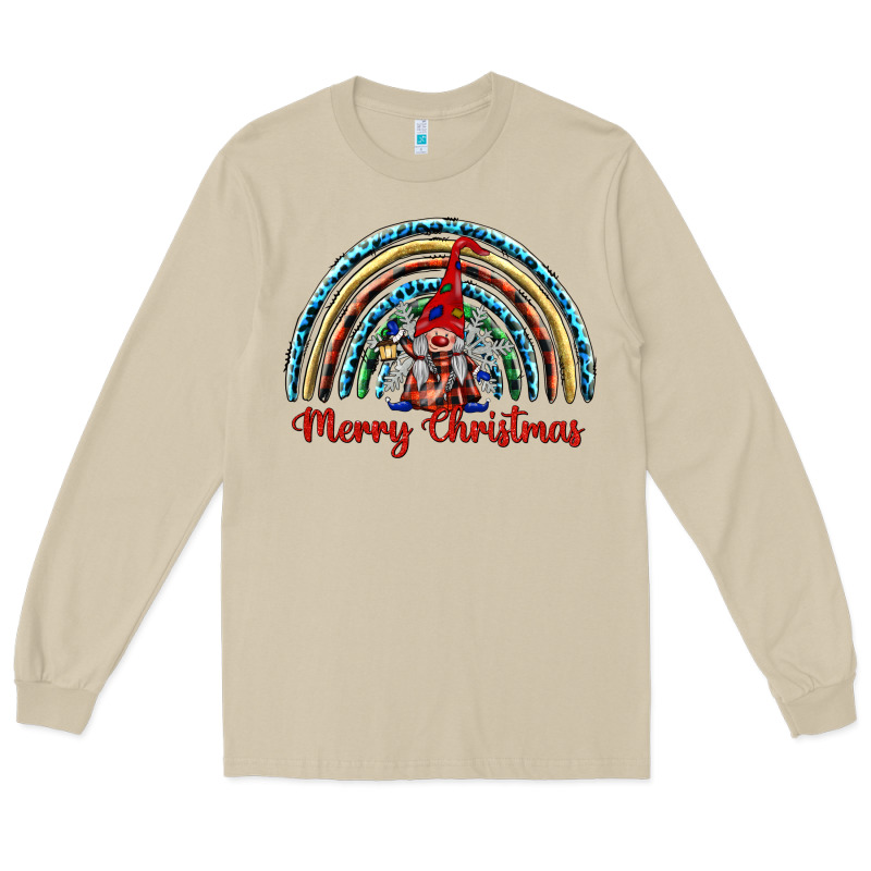 Merry Christmas Gnomes   Rainbow Long Sleeve Tee by BarkalooDesign | Teevron