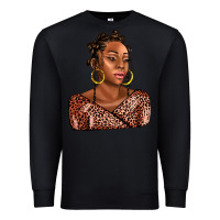 Black afro woman Premium Sweatshirt - AdoDesignShop