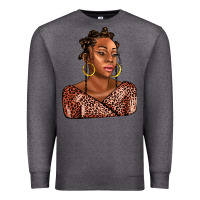 Charcoal Heather afro woman Premium Sweatshirt - AdoDesignShop