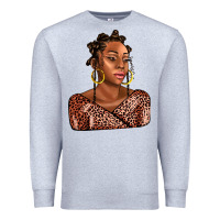 Heather Grey afro woman Premium Sweatshirt - AdoDesignShop