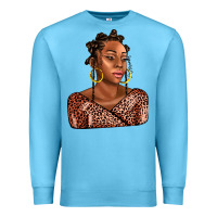 Ocean Blue afro woman Premium Sweatshirt - AdoDesignShop