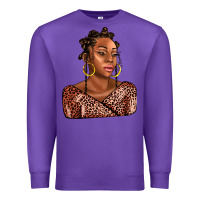 Purple afro woman Premium Sweatshirt - AdoDesignShop