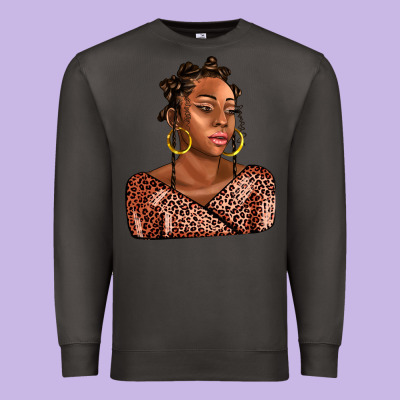 Afro Woman Premium Sweatshirt Designed By Adodesignshop