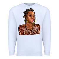 White afro woman Premium Sweatshirt - AdoDesignShop