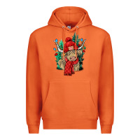 Carrot Red Christmas long haired Cow Premium Hoodie - NancyCooperArtShop