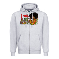 Heather Grey i am black history Zipper Hoodie - Zillion Design Studio