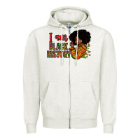 Oatmeal Heather i am black history Zipper Hoodie - Zillion Design Studio