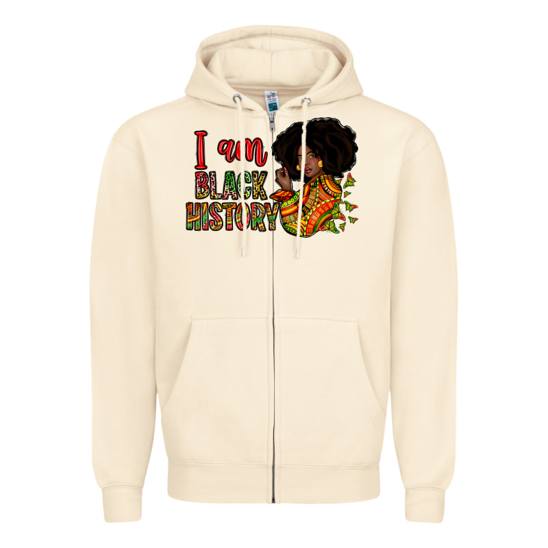 I Am Black History Zipper Hoodie by Zillion Design Studio | Teevron
