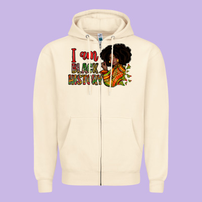 I Am Black History Zipper Hoodie Designed By Zillion Design Studio