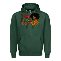 Sports Green i am black history Zipper Hoodie - Zillion Design Studio