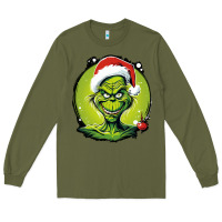 Army Green Grinch Long Sleeve Tee - Unal Design