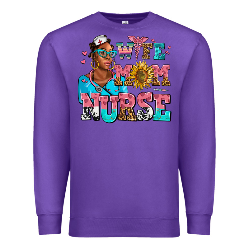 Afro Wife Mom Nurse Premium Sweatshirt by AdoDesignShop | Teevron
