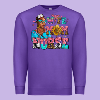 Afro Wife Mom Nurse Premium Sweatshirt Designed By Adodesignshop
