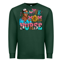 Sports Green afro wife mom nurse Premium Sweatshirt - AdoDesignShop