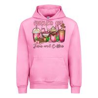 Fuchsia Pink fueled by jesus and coffee Urban Hoodie - MaliasSmallBusiness