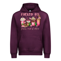 Mauve Wine fueled by jesus and coffee Urban Hoodie - MaliasSmallBusiness