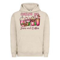 Pigment French Oak fueled by jesus and coffee Urban Hoodie - MaliasSmallBusiness