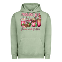 Pigment Oil Green fueled by jesus and coffee Urban Hoodie - MaliasSmallBusiness