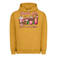 Pigment Peanut Butter fueled by jesus and coffee Urban Hoodie - MaliasSmallBusiness