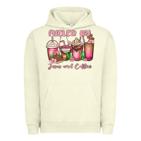 Pigment Pistachio fueled by jesus and coffee Urban Hoodie - MaliasSmallBusiness