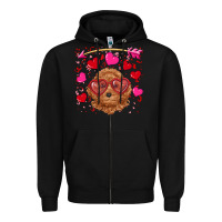 Black valentine's day toy poodle Zipper Hoodie - RanaPortraitStore