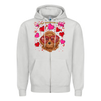Dove Grey valentine's day toy poodle Zipper Hoodie - RanaPortraitStore