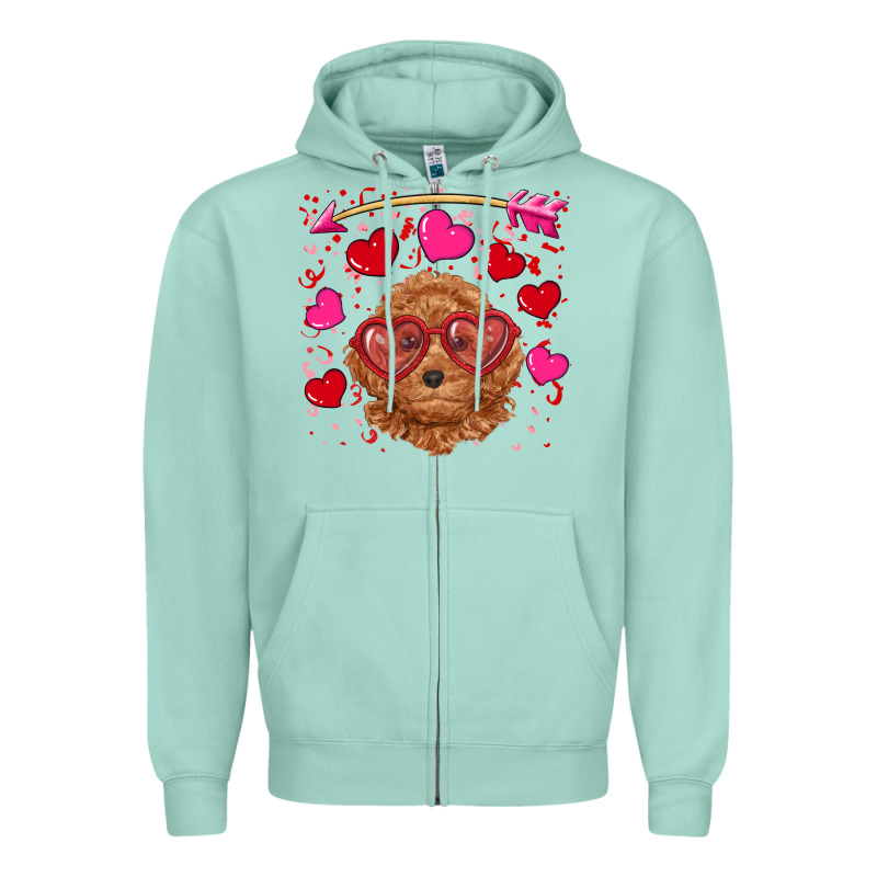 Valentine's Day Toy Poodle Zipper Hoodie by RanaPortraitStore | Teevron