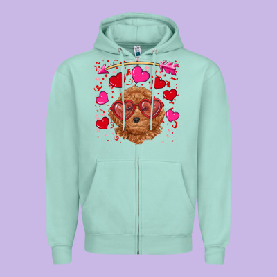 Zipper Hoodie valentine's day toy poodle