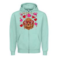 Seafoam valentine's day toy poodle Zipper Hoodie - RanaPortraitStore