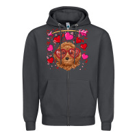 Smoke valentine's day toy poodle Zipper Hoodie - RanaPortraitStore
